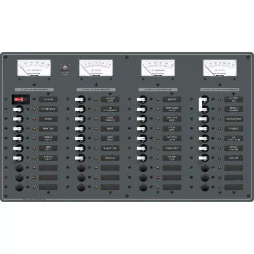 8095 Blue Sea 8095 AC Main +8 Positions / DC Main +29 Positions Toggle Circuit Breaker Panel White Switches