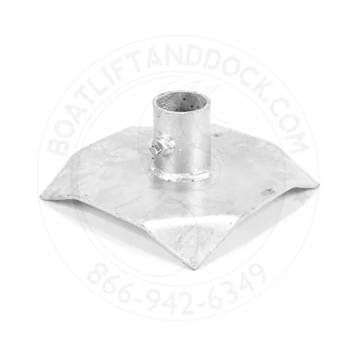 9" x 9" Galvanized Base Pad w/ Bent Corners For 2" OD Pipe