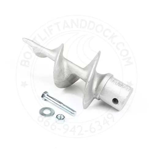 Aluminum Dock Auger For STD Pipe- 1.78" Stem