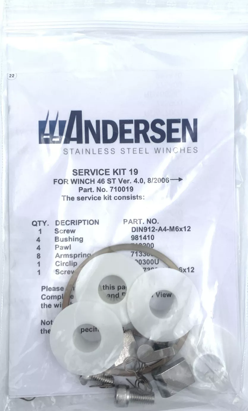 Andersen RA710019 Winch Service Kit 19
