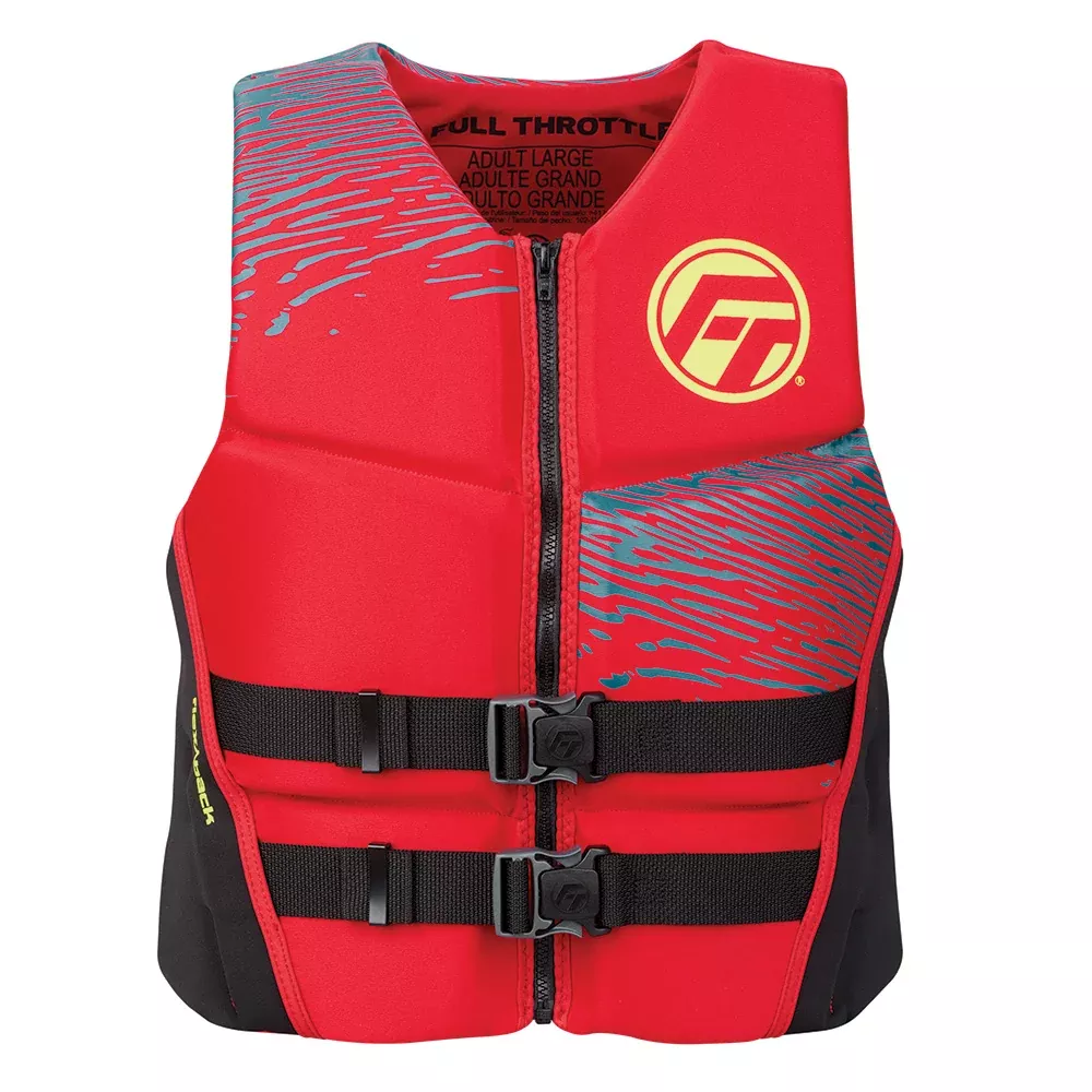 Full Throttle Men's Rapid-Dry Flex-Back Life Jacket - S - Red/Black [1