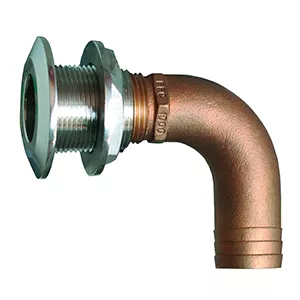 GROCO 1' 90 Degree Hose Thru-Hull Fitting