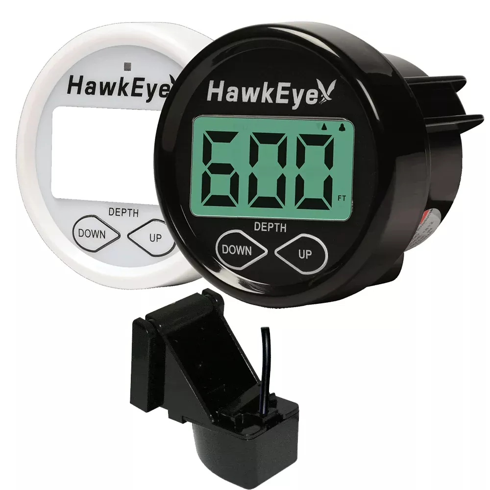 Hawkeye DepthTrax In-Dash Digital DepthTemp Gauge - Transom Mount