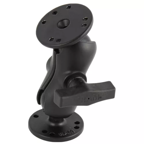 RAM-101U-B RAM Mount 1.5" Ball Mount With Short Double Socket Arm & 2/2.5" Round Bases