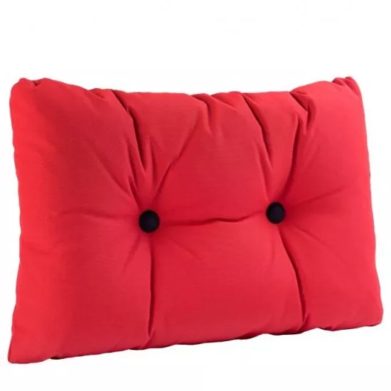 Red Cushion with Dark Blue Buttons 55x35 cm
