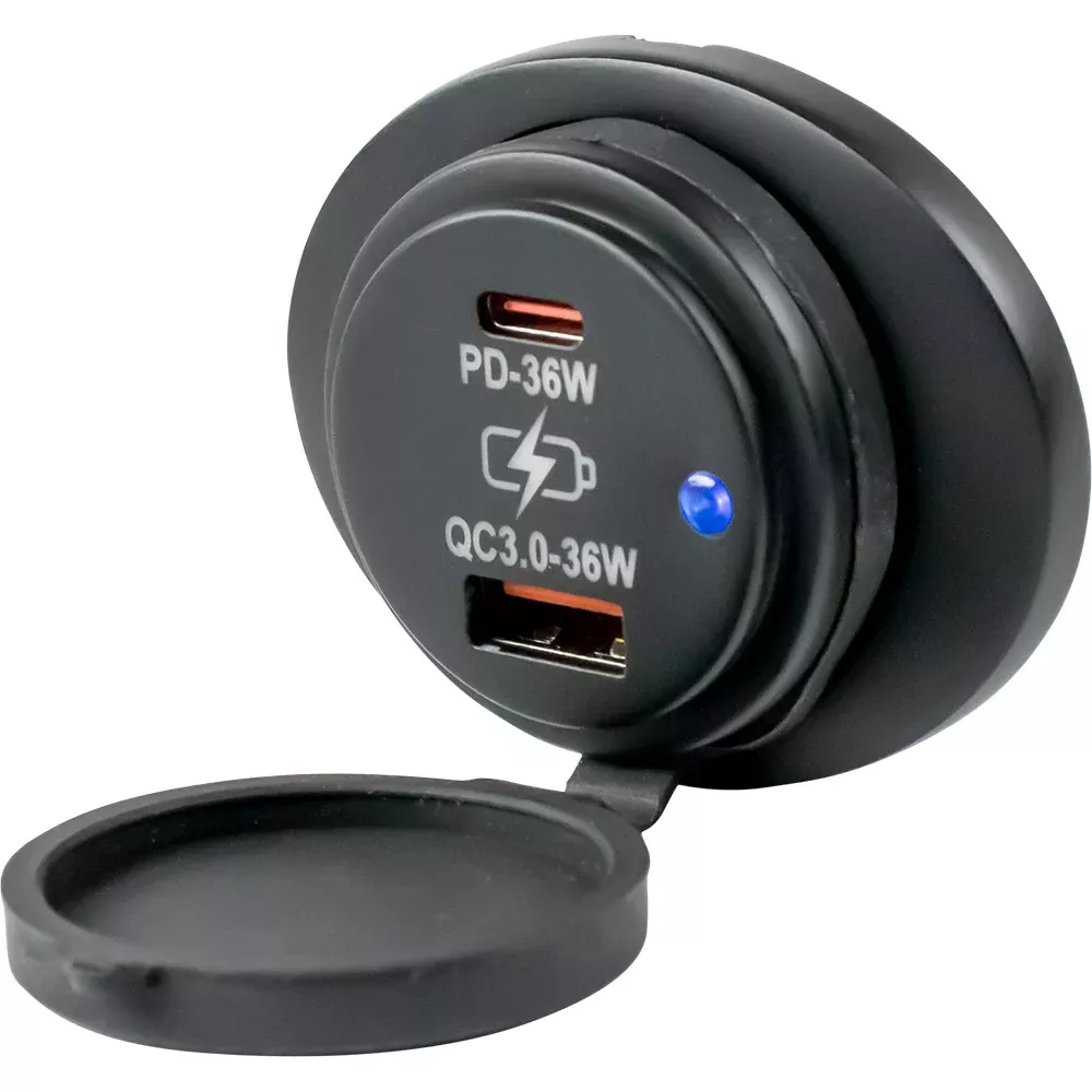 Sea-Dog Oval Surface Mount USB 3.0USB-C Power Socket