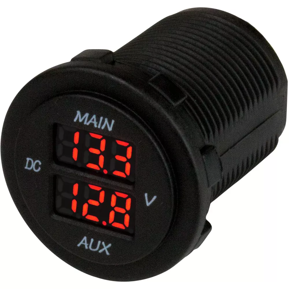 SeaDog Round Voltage Meter 5V15VDC wRainbow Dial 4216161