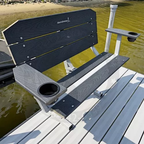 ShoreStation 4' Dock Bench with Pedestal Base - Gray