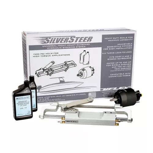 SILVERSTEER 2TB Uflex SilverSteer Universal Front Mount Outboard Hydraulic Tilt Steering System - 1500PSI V2