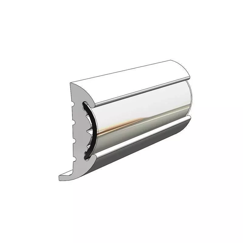Taco Semi-Rigid Rub Rail Kit - White with Flex Chrome Insert - 70'