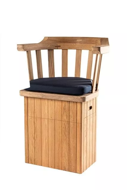 Teak Helmsman Seat Column with Drawer