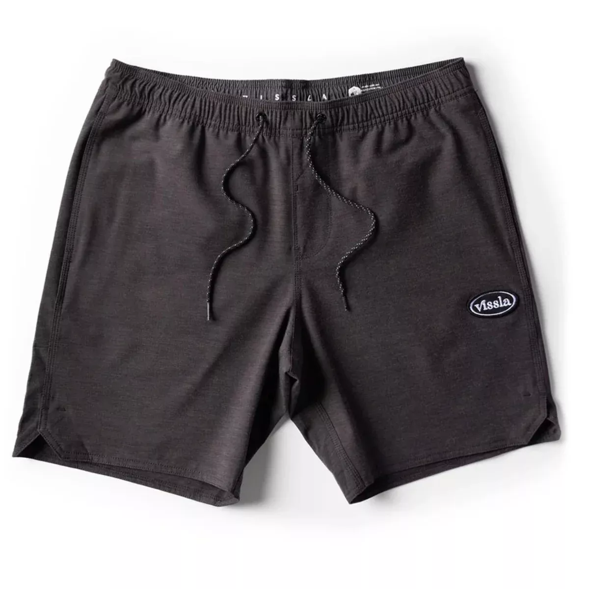 Vissla Solid Sets 17.5" Ecolastic Boardshorts in Black 2